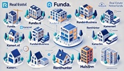 Logotipos de los principales sitios web inmobiliarios de los Países Bajos